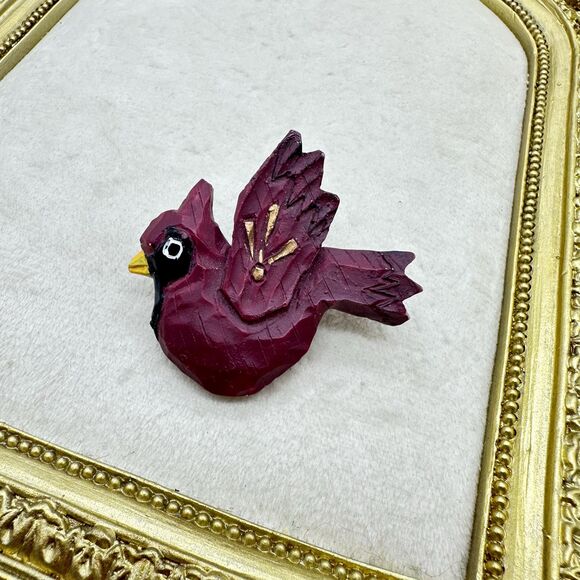 Vintage Jewelry Cardinal Brooch Pin - Picture 2 of 3